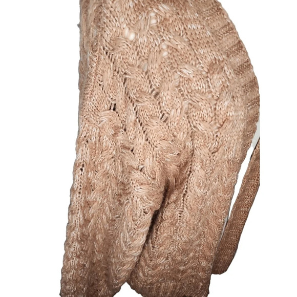 Kendall & Kylie Brown Tan Cardigan Sweater One Size Balloon Sleeves - Picture 5 of 10